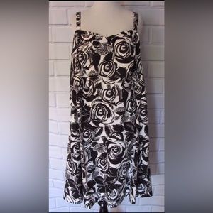 Lane Bryant White Black Rose Summer Dress 22